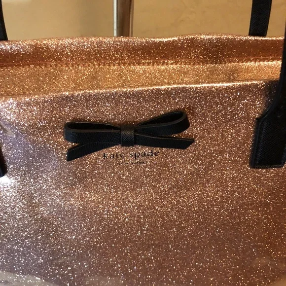 Kate Spade NWOT Glittering Rose Gold Tote - Picture 3 of 14